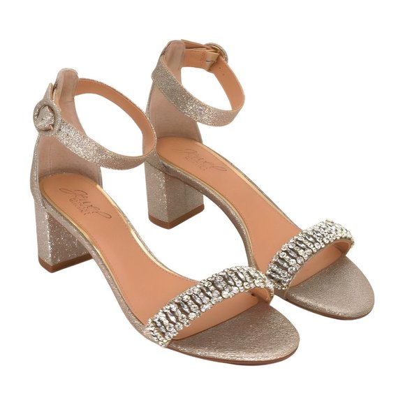 Badgley Mischka Glittering Sandals in Gold - Picture 7 of 7